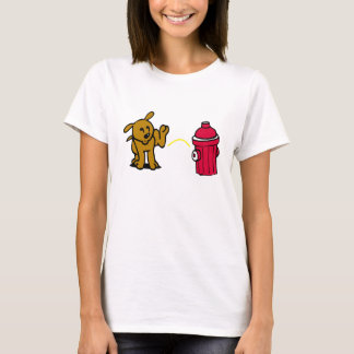 Dog peeing on a fire hydrant T-Shirt