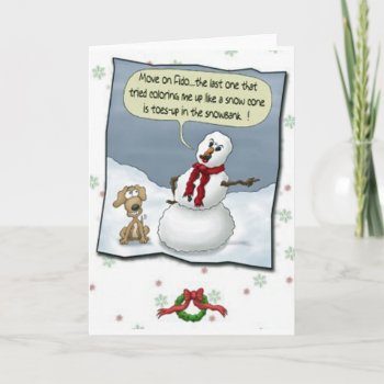 Dog Peeing On Snowman Threat Greeting Card by Unique_Christmas at Zazzle