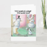 Dog Pees On Snowman Holiday Card at Zazzle