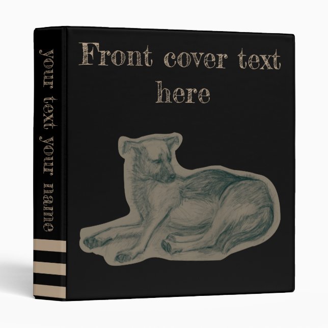 Dog. Pencil drawing. Binder (Front/Spine)