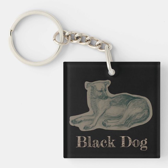 Dog. Pencil drawing. Keychain (Front)