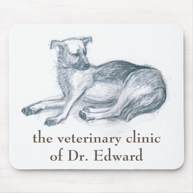 Dog. Pencil drawing. Mouse Pad (Front)