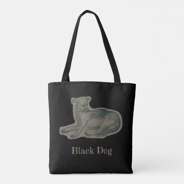 Dog. Pencil drawing. Tote Bag (Back)