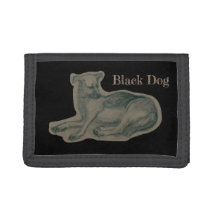 Dog. Pencil drawing. Trifold Wallet