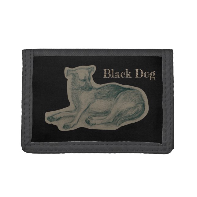 Dog. Pencil drawing. Trifold Wallet (Front)