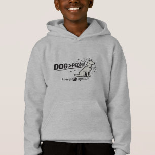 DOG > PEOPLE – Funny Dog Lover Minimalist Design Hoodie