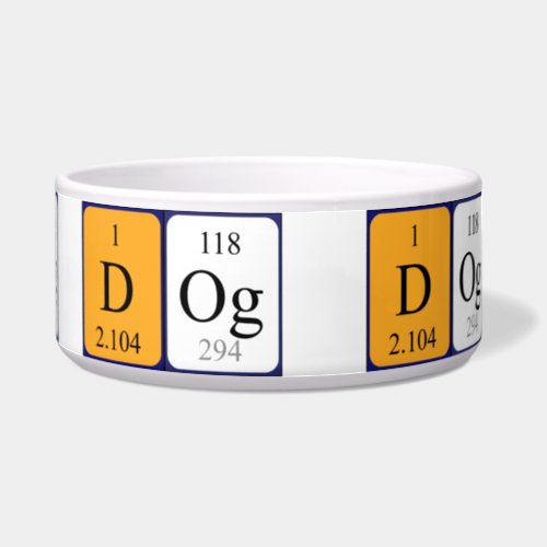 Dog periodic table name pet bowl 1