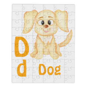 Dog personalize ABC: Letter D - Add Your Name Jigsaw Puzzle