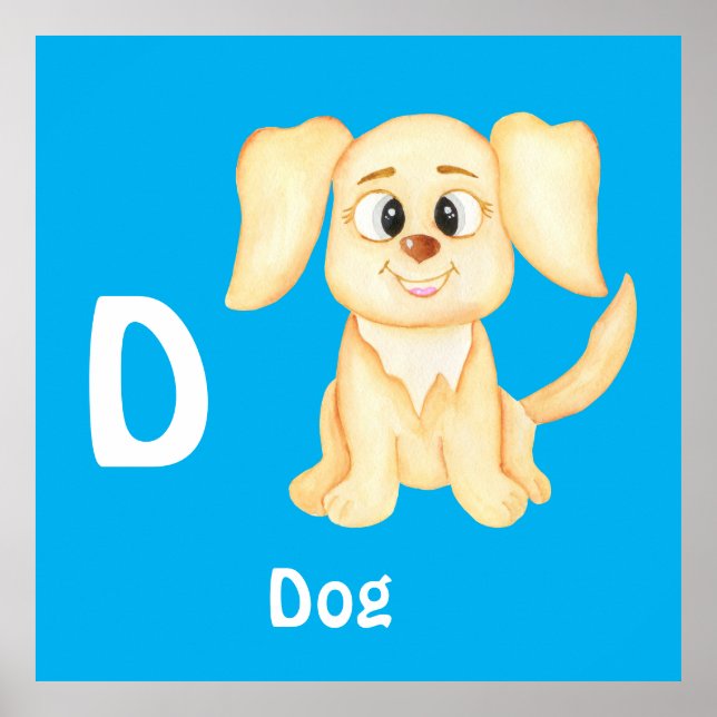 Dog personalize ABC: Letter D - Add Your Name Poster (Front)