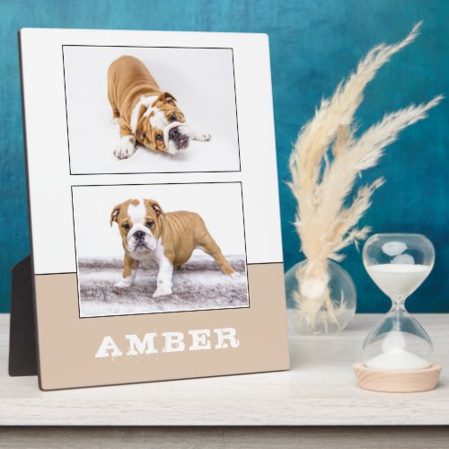 Dog Pet 2 Photo Collage Keepsake Plaque