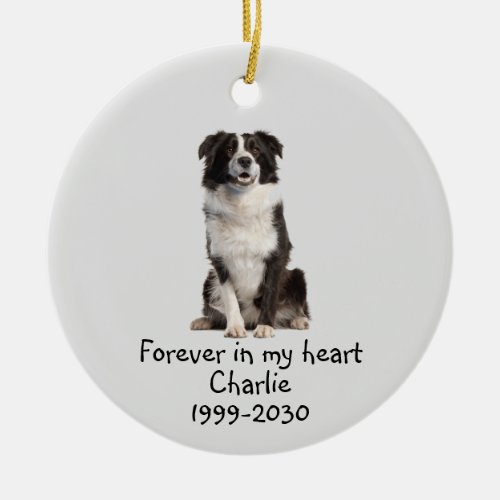 Dog Pet Animal Memorial Custom Photo  Ceramic Ornament
