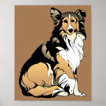 dog pet animal rough collie poster