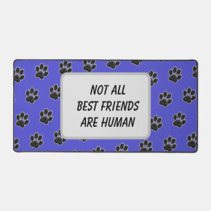 Dog Pet Best Friend Red Heart Puppy Paw Print Desk Mat