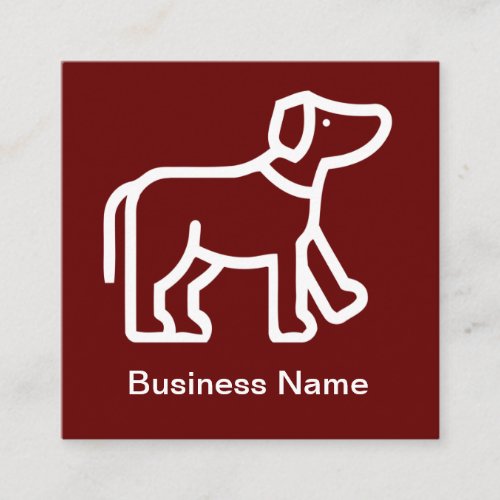 Dog Pet Care Theme Editable Square Business Card