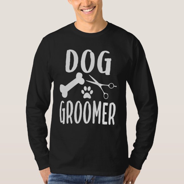 Dog Pet Cat Groomer Grooming Animals Job Scissors  T-Shirt (Front)