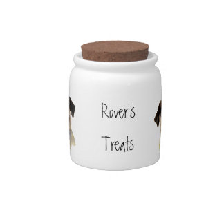 Dog, Pet, Custom Name Pug Treat Jar, Candy Jar