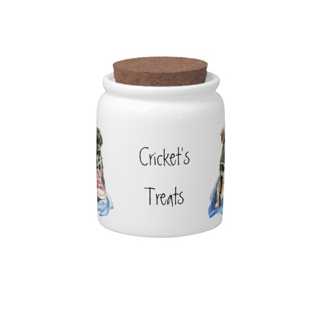 Dog, Pet, Custom Name Pup, Puppy Treat Jar, Candy Jar (Front)