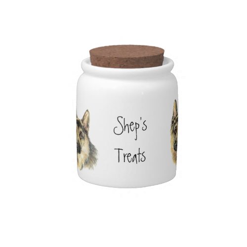 Dog Pet Custom Name Treat Jar German Shepherd Candy Jar