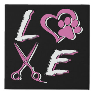 DOG-Pet-Grooming-For-Cute-Groomer-SVG Faux Canvas Print