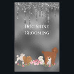 Dog Pet Grooming Sitting Business Glitter Flyer<br><div class="desc">This design may be personalized in the area provided by changing the photo and/or text. Or it can be customized by choosing the click to customize further option and delete or change the color of the background, add text, change the text color or style, or delete the text for an...</div>