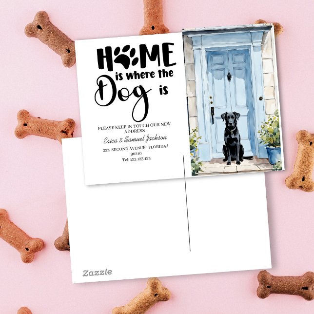 dog pet has moved! new address announcement  postcard (Creator Uploaded)