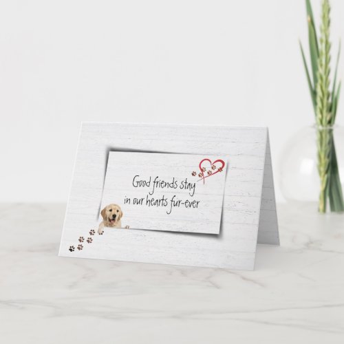 Dog Pet Loss Sympathy on Wood Card