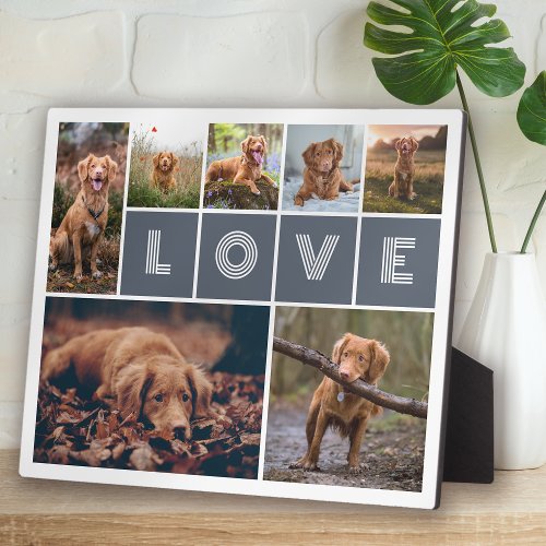 Dog Pet Love Multi Photo Collage Plaque