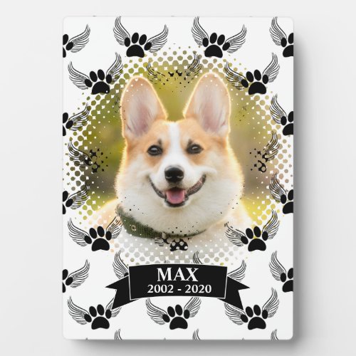 Dog Pet Memorial Custom Black And White Plaque