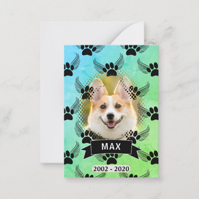Dog Pet Memorial Custom Note Card (Front)