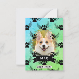 Dog Pet Memorial Custom Note Card