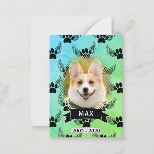 Dog Pet Memorial Custom Note Card