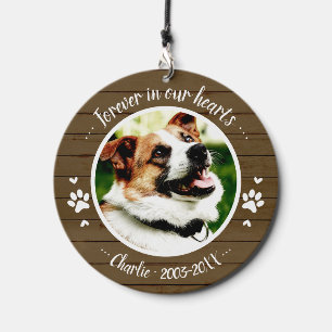 Dog Pet Memorial Custom Photo Adorable Rustic Wind Chime