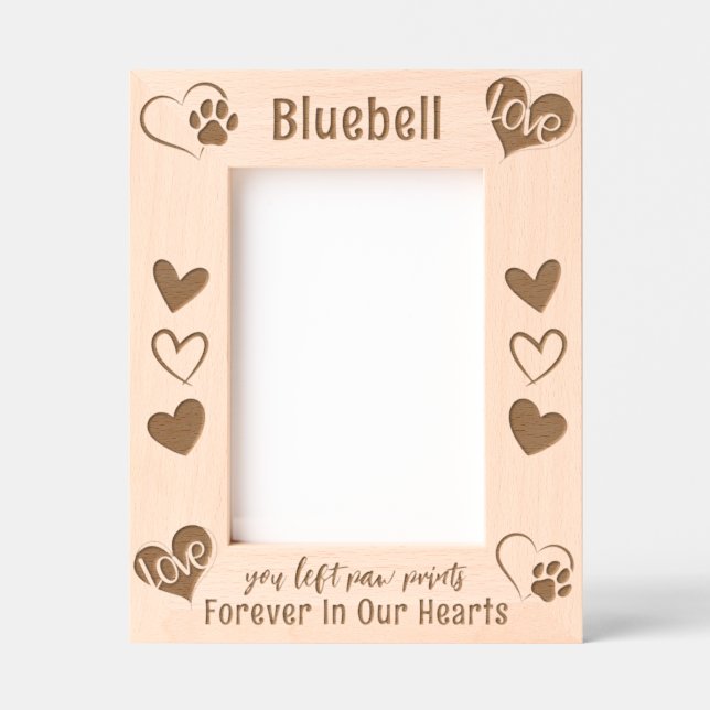 Dog Pet Memorial Forever In Our Hearts Engraved Frames (Front)