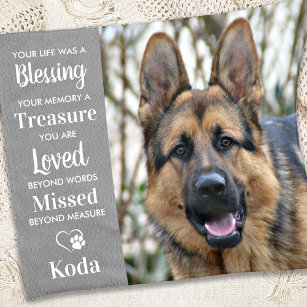Dog Pet Memorial Personalized Remembrance Photo Fleece Blanket