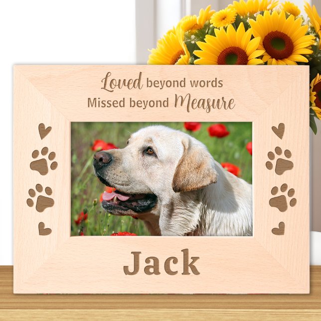 Dog Pet Memorial Personalized Remembrance Wood Engraved Frames (Creator Uploaded)