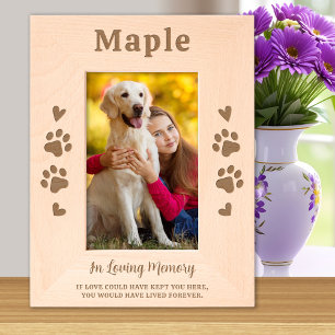 Dog Pet Memorial Personalized Wood Picture Laser  Engraved Frames