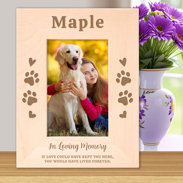 Dog Pet Memorial Personalized Wood Picture Laser  Engraved Frames (Creator Uploaded)