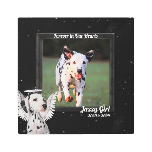 Dog Pet Memorial Pets Photo Name and Date 12x12 Metal Print