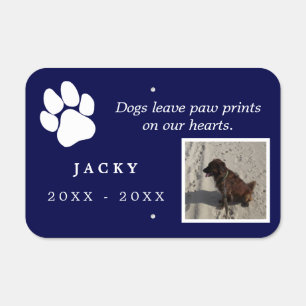 Dog Pet Memorial Photo and Text Outdoor Metal Sign
