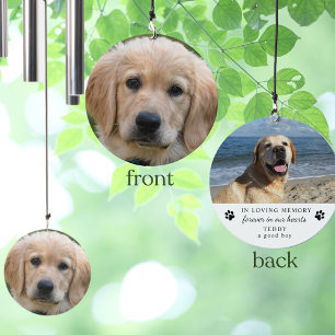 Dog Pet Memorial Photo Garden Wind Chime