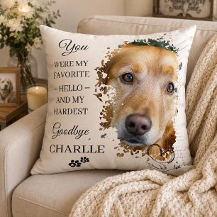 Dog Pet Memorial Photo Loss Sympathy Remembrance Throw Pillow