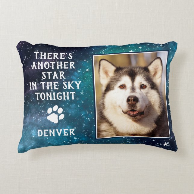 Dog Pet Memorial Remembrance Sympathy Photo Accent Pillow (Front)