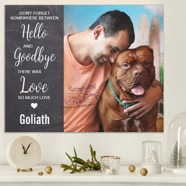 Dog Pet Memorial Sympathy Gift Custom Modern Photo Canvas Print | Zazzle