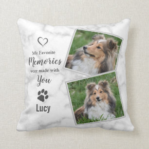 Dog Pet Memorial Sympathy Keepsake Photo Throw Pillow