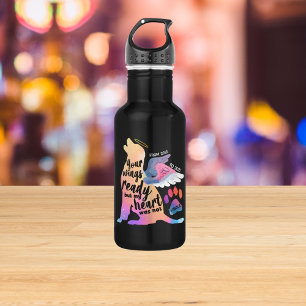 Dog Pet Memorial Watercolor Cute Design Love Stainless Steel Water Bottle
