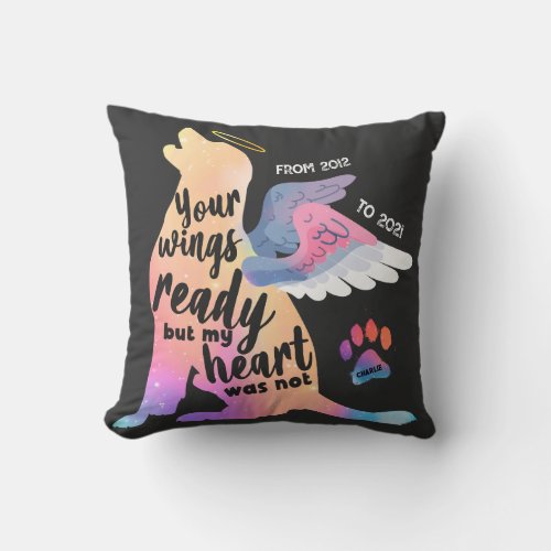 Dog Pet Memorial Watercolor Cute Design Love Throw Pillow