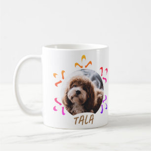 Dog Pet Name Photo Colorful Snowflake Coffee Mug