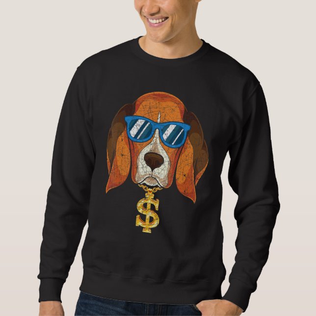 Dog  Pet Owner Animal Cool Sunglasses Beagle 1 Sweatshirt (Front)