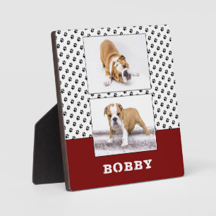 Dog Pet Paw Print 2 Photo Collage Keepsake  Plaque