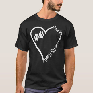 Dog Pet Paw Prints On My Heart T Shirt